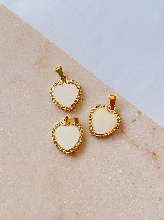 Charm White Full Heart